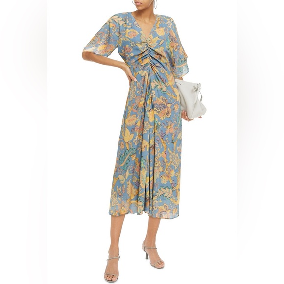Vanessa Bruno Ness Ruched Crepe Dress - Picture 1 of 6